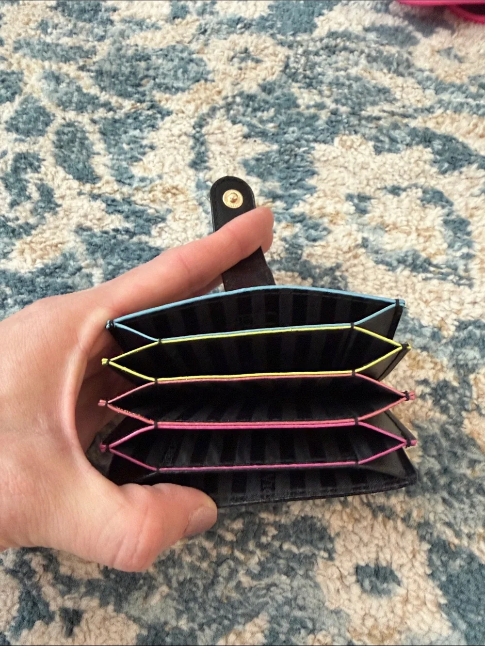Victoria's Secret Black Card Holder with Multi-Color Edges - Picture 8 of 10